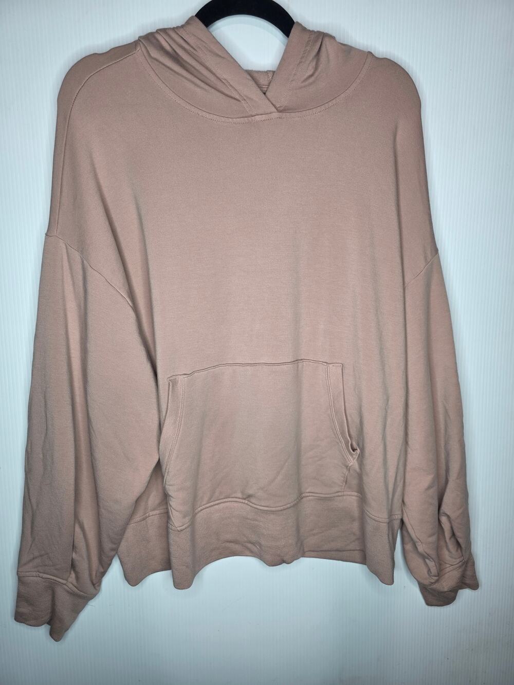 Athleta Balance Hoodie Sweatshirt Pink Mauve Tencel Blend Size 1X Athleisure